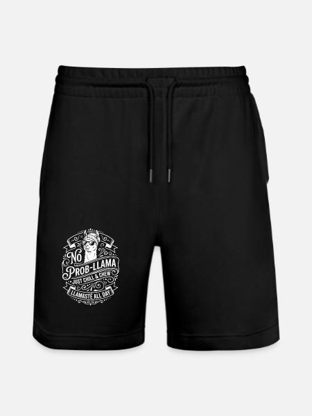 No Prob-Llama Chill & Chew - Stanley/Stella Trainer Unisex Organic Jogging Shorts - black