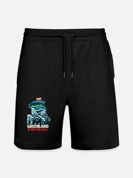 Grönland Not For Sale Shirt Flagge Geschenk - Stanley/Stella Trainer økologiske unisex joggingshorts - sort
