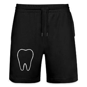 Dent, dents, dentiste - Short de jogging bio TRAINER Stanley/Stella unisexe - noir - Devant - Nik (191cm) & Marisol (170cm)