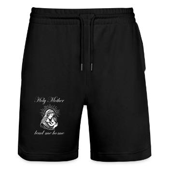 Sainte Mère Guide-moi à la maison Maria Design - Short de jogging bio TRAINER Stanley/Stella unisexe - noir - Devant - Nik (191cm) & Marisol (170cm)