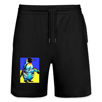 pingouin - Short de jogging bio TRAINER Stanley/Stella unisexe - noir - Devant - Nik (191cm) & Marisol (170cm)