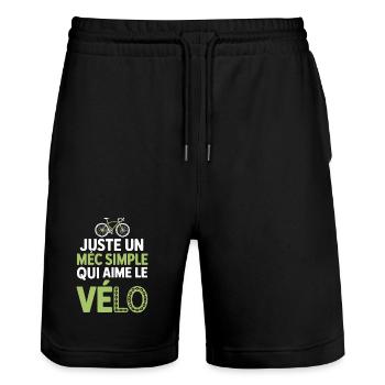Simple guy loves cycling and aperitif humor man bike - Stanley/Stella Trainer Unisex Organic Jogging Shorts - black - Front - Nik (191cm) & Marisol (170cm)