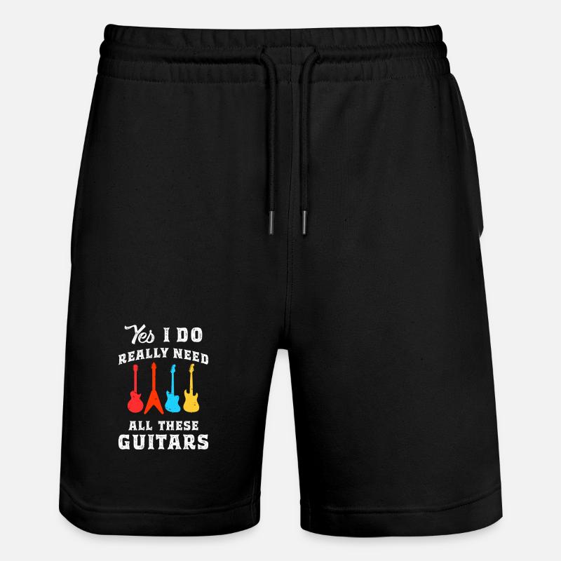 Gitarren Spruch - Stanley/Stella Unisex Bio Joggingshorts Trainer - Schwarz