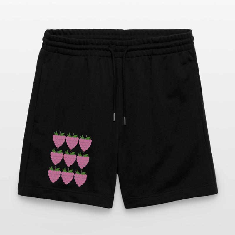 Raspberry Grid Pattern Stanley/Stella Trainer Unisex Organic Jogging Shorts