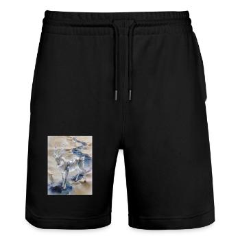 The Original Ocean: Fuzhu – Absolute - Stanley/Stella Trainer Unisex Organic Jogging Shorts - black - Front - Nik (191cm) & Marisol (170cm)