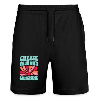 Erschaffen Sie Ihr eigenes Sonnenscheinbild - Stanley/Stella Unisex Bio Joggingshorts Trainer  - Schwarz - Vorne - Nik (191cm) & Marisol (170cm)