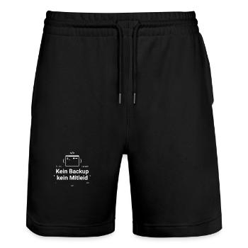 Kein Backup kein Mitleid - Stanley/Stella Unisex Bio Joggingshorts Trainer  - Schwarz - Vorne - Nik (191cm) & Marisol (170cm)