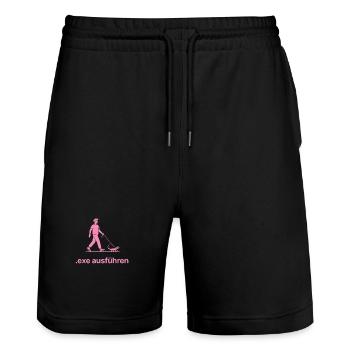 .exe ausführen ADMIN Pink - Stanley/Stella Unisex Bio Joggingshorts Trainer  - Schwarz - Vorne - Nik (191cm) & Marisol (170cm)