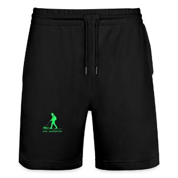 .EXE ausführen – Lustiges Informatiker Shirt grün - Stanley/Stella Unisex Bio Joggingshorts Trainer  - Schwarz - Vorne - Nik (191cm) & Marisol (170cm)