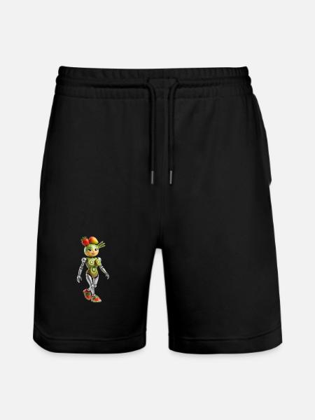 Gemine-Roboter | Verspielte Fruit-Bot-Kunst - Stanley/Stella Unisex Bio Joggingshorts Trainer - Schwarz
