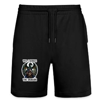 Yes I Seduce The Dragon Bard RPG Art - Stanley/Stella Trainer Unisex Organic Jogging Shorts - black - Front - Nik (191cm) & Marisol (170cm)