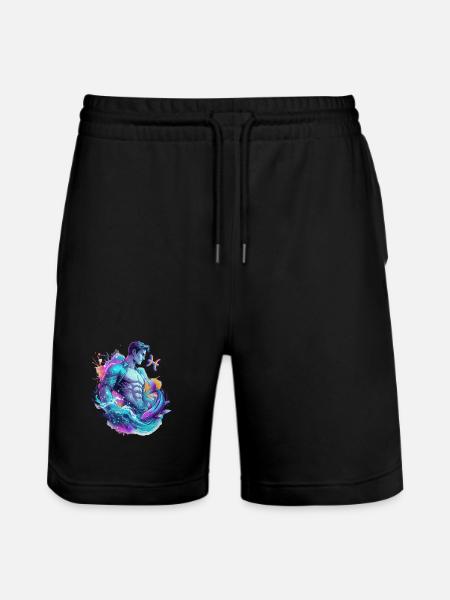 Pisces Man – Astrology Gift - Stanley/Stella Trainer Unisex Organic Jogging Shorts - black