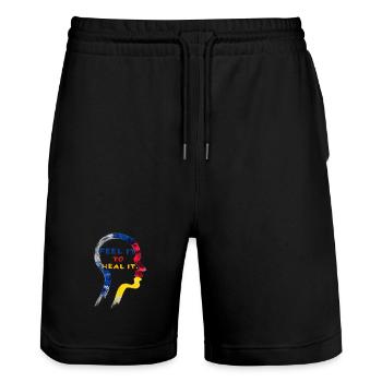 Fühle es, um es zu heilen ACT-Therapie - Stanley/Stella Unisex Bio Joggingshorts Trainer  - Schwarz - Vorne - Nik (191cm) & Marisol (170cm)