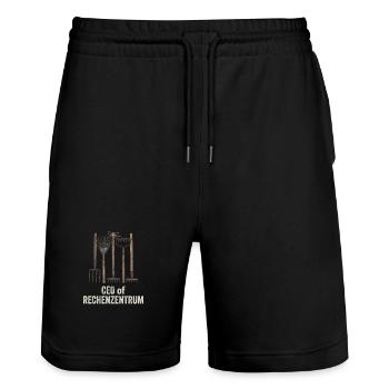 Rechenzentrum Gärtner Garten Gartenarbeit - Stanley/Stella Unisex Bio Joggingshorts Trainer  - Schwarz - Vorne - Nik (191cm) & Marisol (170cm)
