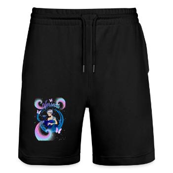 Aquarius Woman – Astrology Gift - Stanley/Stella Trainer Unisex Organic Jogging Shorts - black - Front - Nik (191cm) & Marisol (170cm)