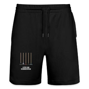 Hello World Programmiersprachen Programmierer Nerd - Stanley/Stella Unisex Bio Joggingshorts Trainer  - Schwarz - Vorne - Nik (191cm) & Marisol (170cm)