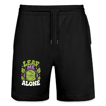 Leaf Me Alone Salad Humor - Stanley/Stella Trainer Unisex Organic Jogging Shorts - black - Front - Nik (191cm) & Marisol (170cm)