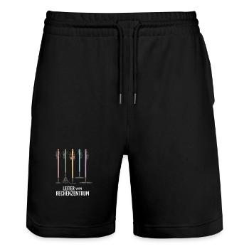 Rechenzentrum Informatik Garten Rechen Gärtner - Stanley/Stella Unisex Bio Joggingshorts Trainer  - Schwarz - Vorne - Nik (191cm) & Marisol (170cm)