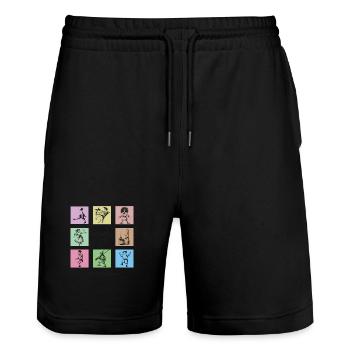 Struwwelpeter Pop Art – Francfort, Allemagne - Short de jogging bio TRAINER Stanley/Stella unisexe - noir - Devant - Nik (191cm) & Marisol (170cm)