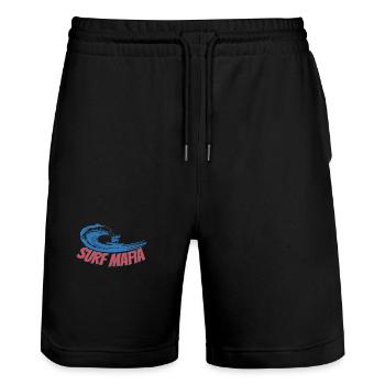 Surf Mafia Vintage Surfen - Stanley/Stella Unisex Bio Joggingshorts Trainer  - Schwarz - Vorne - Nik (191cm) & Marisol (170cm)