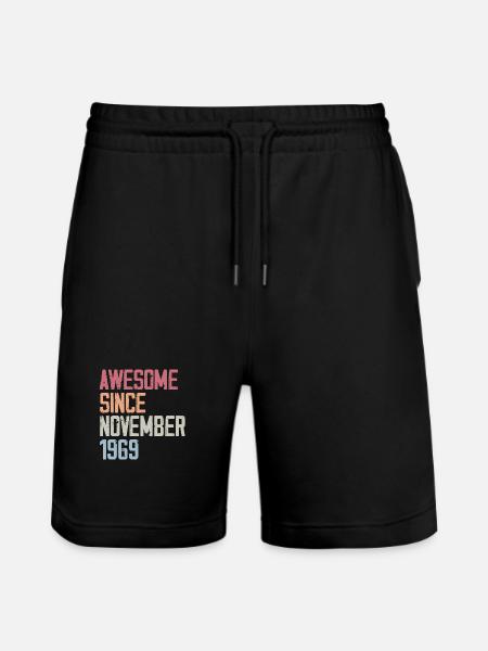 Birthday gift in November 1969 - Stanley/Stella Trainer Unisex Organic Jogging Shorts - black