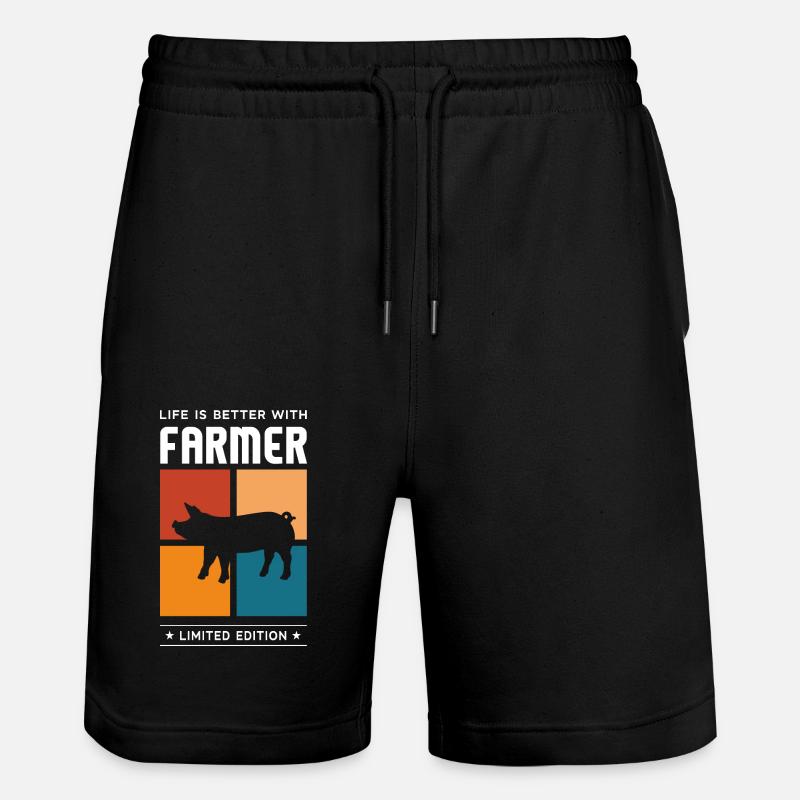 Farmer - Stanley/Stella Unisex Bio Joggingshorts Trainer  - Schwarz