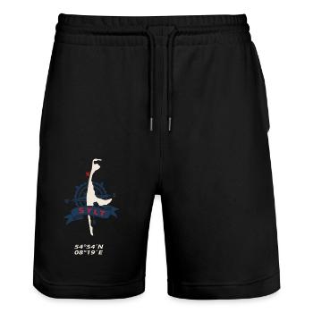 Coordonnées de la boussole Sylt - Short de jogging bio TRAINER Stanley/Stella unisexe - noir - Devant - Nik (191cm) & Marisol (170cm)