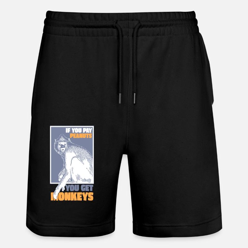 Monkeys for Peanuts - Stanley/Stella Unisex Bio Joggingshorts Trainer  - Schwarz