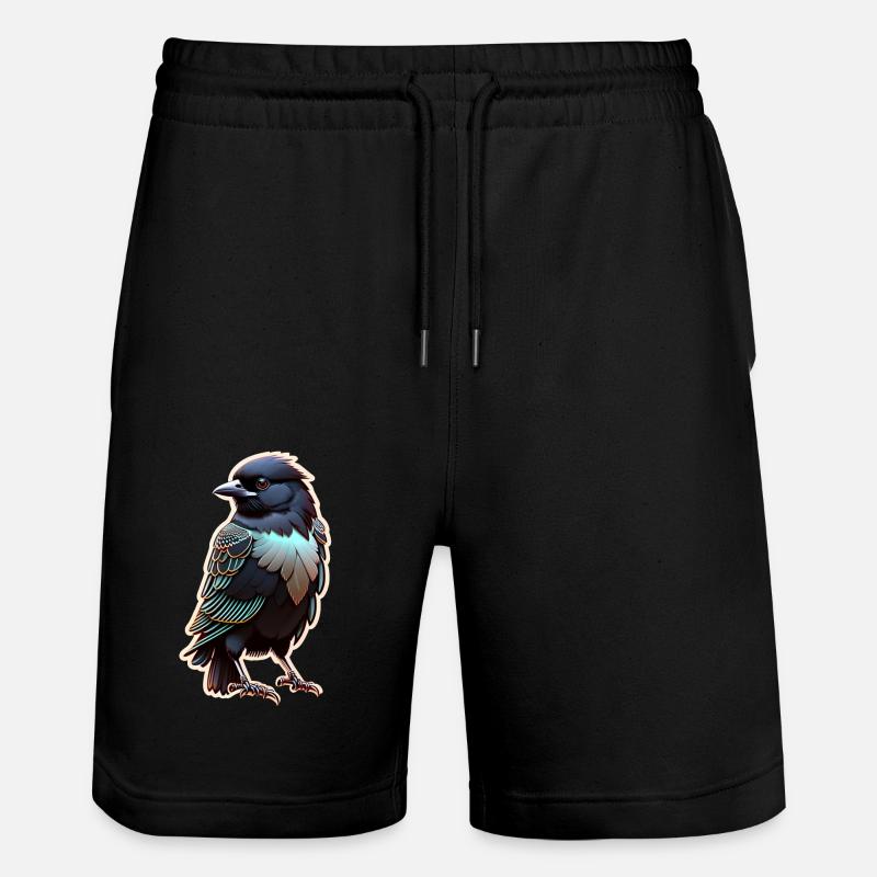 Schwarzer Rabe - Vogel - Stanley/Stella Unisex Bio Joggingshorts Trainer  - Schwarz