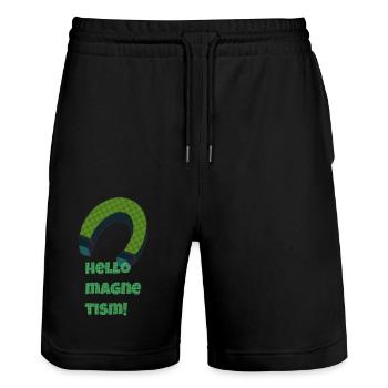 hello magnetism - Stanley/Stella Unisex Bio Joggingshorts Trainer  - Schwarz - Vorne - Nik (191cm) & Marisol (170cm)