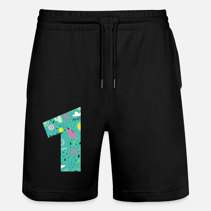 Numéro 1 anniversaire personnalisé - Short de jogging bio TRAINER Stanley/Stella unisexe - noir