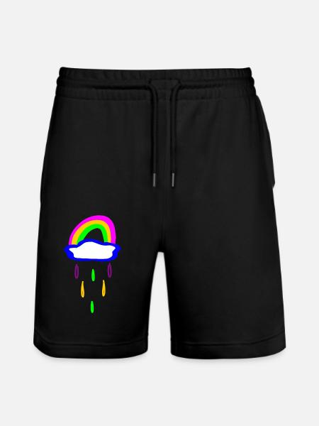 Rainbow and rain - Stanley/Stella Trainer Unisex Organic Jogging Shorts - black