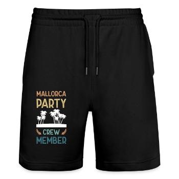 Mallorca Party Crew - Stanley/Stella Unisex Bio Joggingshorts Trainer  - Schwarz - Vorne - Nik (191cm) & Marisol (170cm)