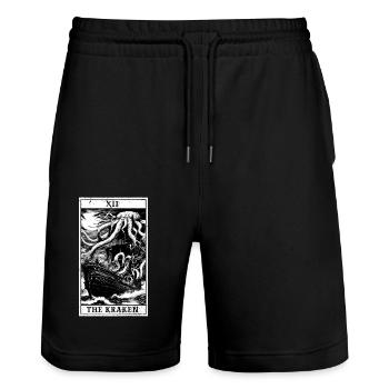 Tarot Kraken - Short de jogging bio TRAINER Stanley/Stella unisexe - noir - Devant - Nik (191cm) & Marisol (170cm)