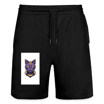 32834733 - Stanley/Stella Unisex Bio Joggingshorts Trainer  - Schwarz - Vorne - Nik (191cm) & Marisol (170cm)