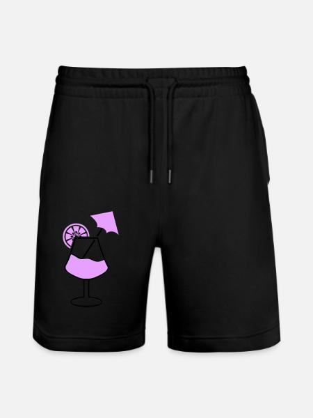 Cocktail 001 - Stanley/Stella Trainer Unisex Organic Jogging Shorts - black