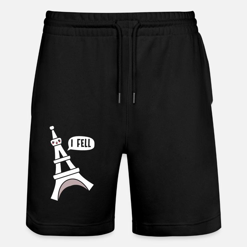 Frankreich - Stanley/Stella Unisex Bio Joggingshorts Trainer - Schwarz