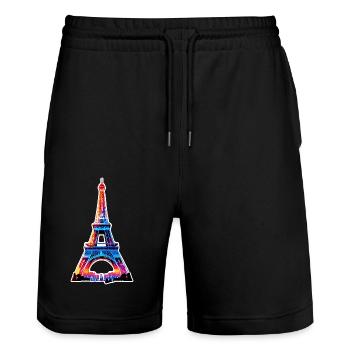 Eiffel tower #11 - Short de jogging bio TRAINER Stanley/Stella unisexe - noir - Devant - Nik (191cm) & Marisol (170cm)