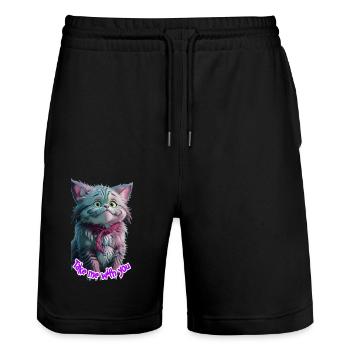 Monster 8 - Stanley/Stella Unisex Bio Joggingshorts Trainer  - Schwarz - Vorne - Nik (191cm) & Marisol (170cm)