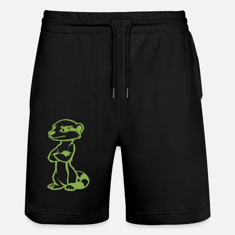 erdmännchen comic - Stanley/Stella Unisex Bio Joggingshorts Trainer  - Schwarz
