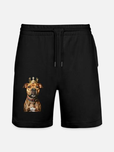 Staffordshire Bull Terrier - Stanley/Stella Trainer Unisex Organic Jogging Shorts - black