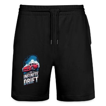 Infinite Drift - Autorennen - Stanley/Stella Unisex Bio Joggingshorts Trainer  - Schwarz - Vorne - Nik (191cm) & Marisol (170cm)