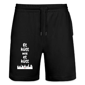 Carnaval Cologne Cologne Loi fondamentale Lustig Alaaf - Short de jogging bio TRAINER Stanley/Stella unisexe - noir - Devant - Nik (191cm) & Marisol (170cm)