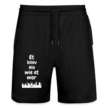Karneval Köln Kölle Alaaf Kölsches Grundgesetz Fun - Stanley/Stella Trainer Unisex Organic Jogging Shorts - black - Front - Nik (191cm) & Marisol (170cm)
