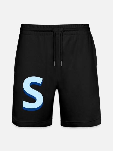 Pop and modern blue letters - Stanley/Stella Trainer Unisex Organic Jogging Shorts - black