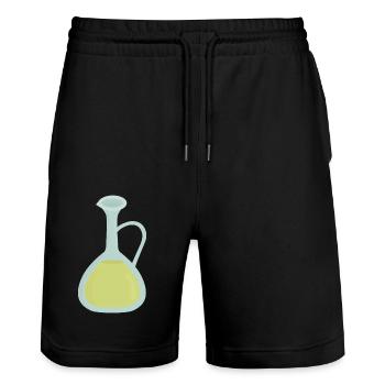 huile d’olive - Short de jogging bio TRAINER Stanley/Stella unisexe - noir - Devant - Nik (191cm) & Marisol (170cm)