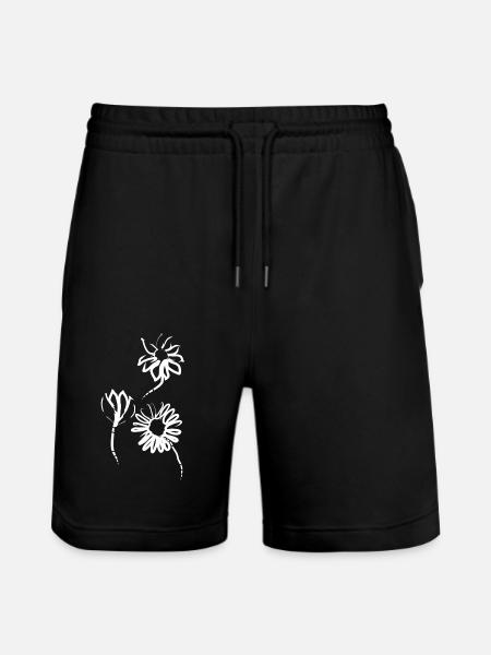 Spring Flowers - Stanley/Stella Trainer Unisex Organic Jogging Shorts - black