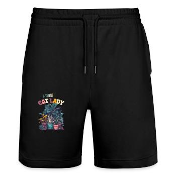 Chat Et Plante Dame Jardinier Jardinier Amoureux Du Jardin - Short de jogging bio TRAINER Stanley/Stella unisexe - noir - Devant - Nik (191cm) & Marisol (170cm)