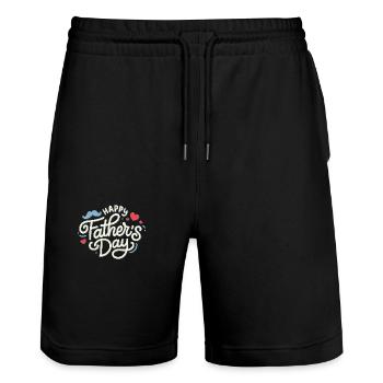 Fathers day - Short de jogging bio TRAINER Stanley/Stella unisexe - noir - Devant - Nik (191cm) & Marisol (170cm)
