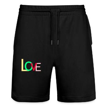 Love - Stanley/Stella Unisex Bio Joggingshorts Trainer  - Schwarz - Vorne - Nik (191cm) & Marisol (170cm)